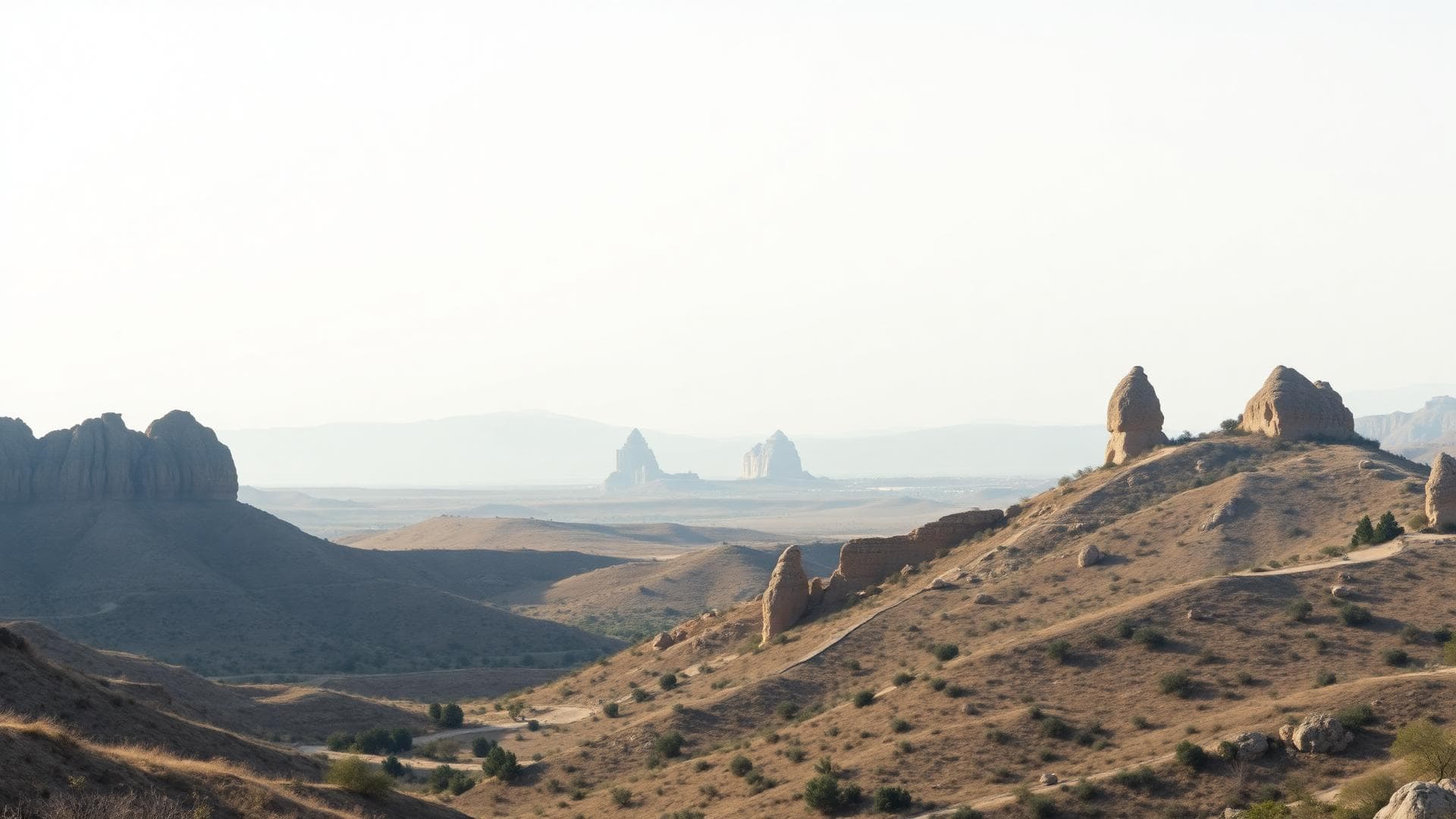 Cappadocia valley with fairy chimney rock formations