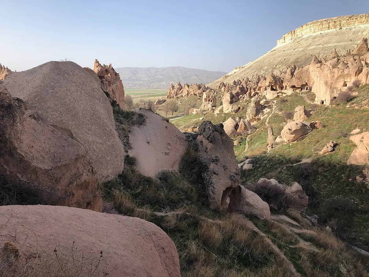 Zelve Open Air Museum and its rock cut valley settlement in Cappadocia