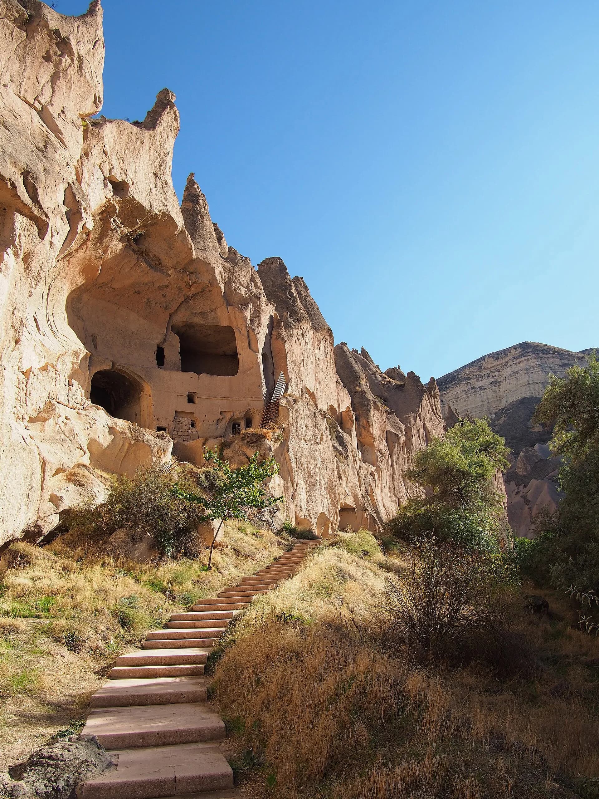 Rock cut church at Zelve Open Air Museum in Cappadocia
